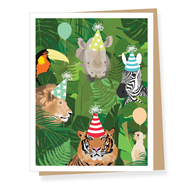 Jungle Animals, Birthday Card