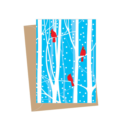 Mini Holiday Cardinals, Folded Enclosure Card