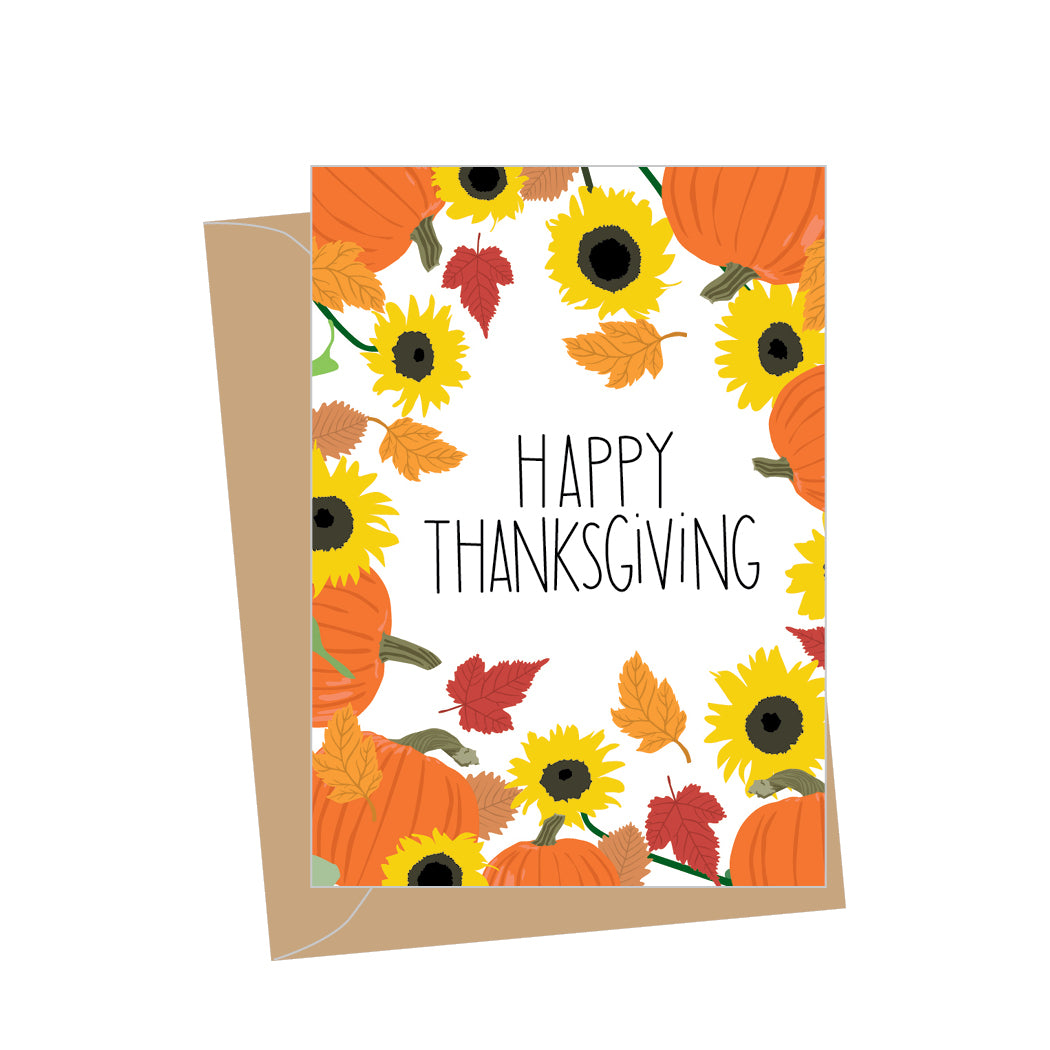 Mini Thanksgiving Sunflowers, Folded Enclosure Card