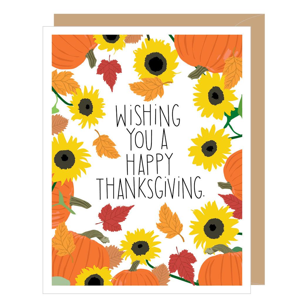 Sunflowers & Pumpkins Thanksgiving Card