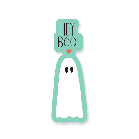 Halloween Hey Boo Ghost Vinyl Sticker - ST254