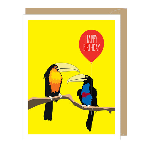 Colorful Toucans Birthday Card