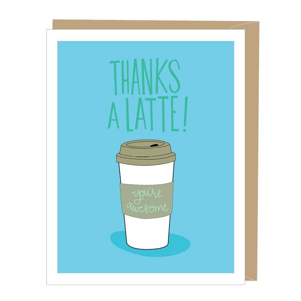 Thanks A Latte Thank You Card Apartment 2 Cards