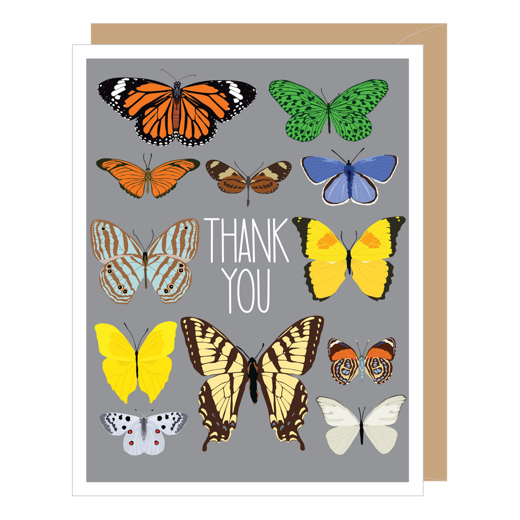 Colorful Butterflies, Thank You Card