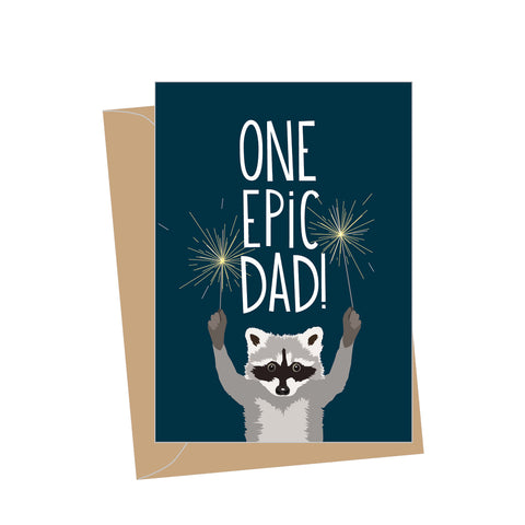 Mini Father's Day Raccoon Dad, Folded Enclosure Card