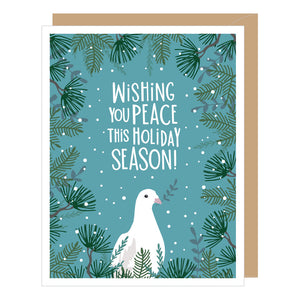 Single White Dove Holiday Card