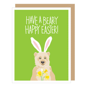 Bear with Bunny Ears Easter Card