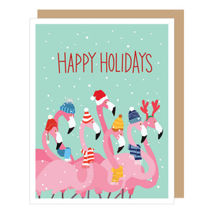 Christmas Flamingos Holiday Card