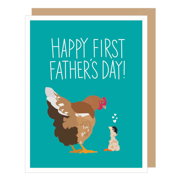 Rooster + Chick First Father's Day Card