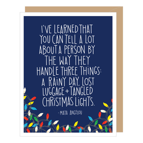 Tangled Christmas Lights Quote Holiday Card