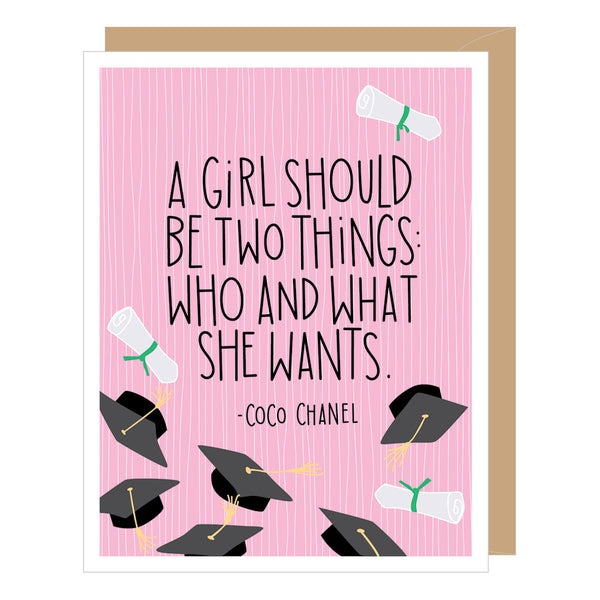 Coco Chanel Wha She Wants, Graduation Card