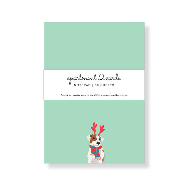 Dog with Antlers Christmas Notepad