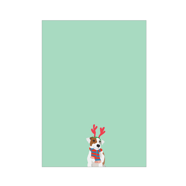 Dog with Antlers Christmas Notepad