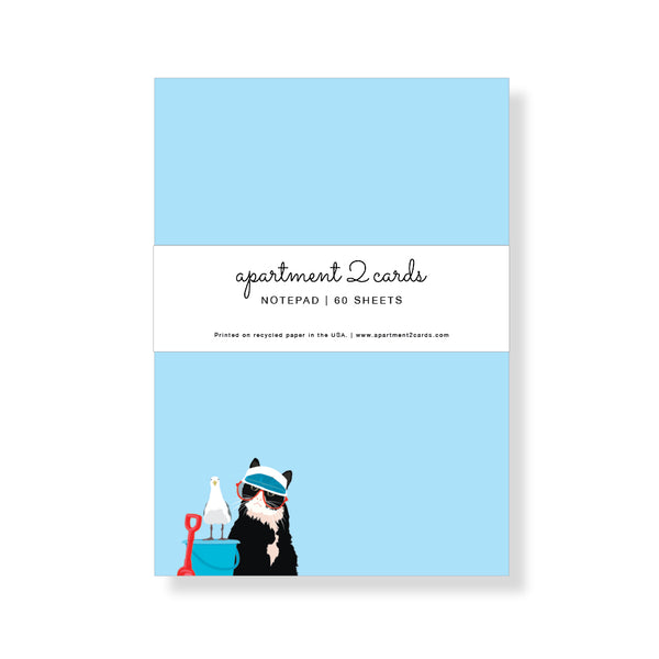 Black Beach Cat Notepad