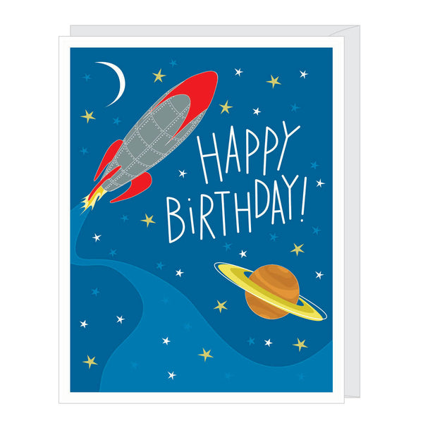 Out of This World Rocket Birthday Card