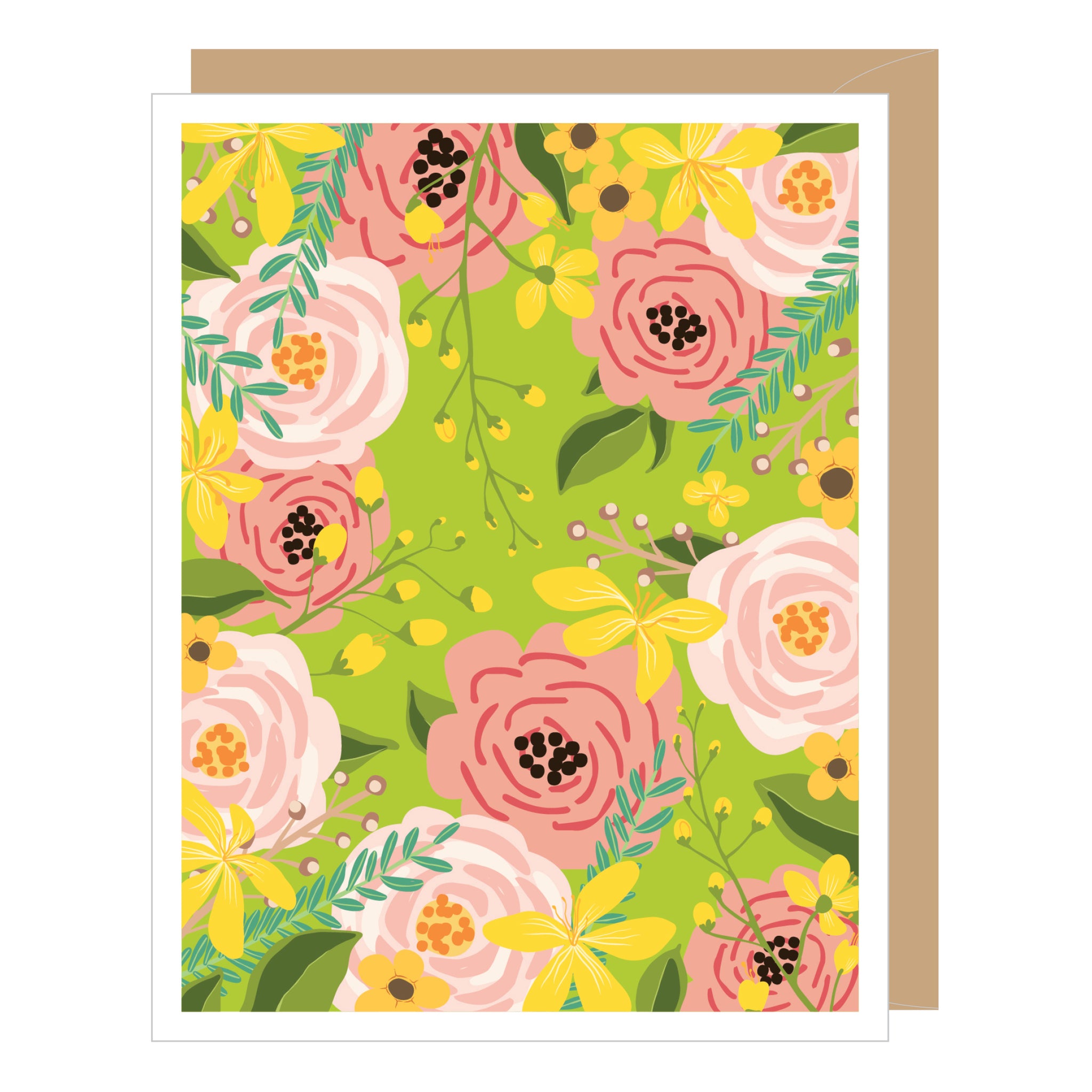 BLANK CHARTREUSE FLORAL