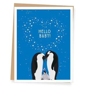 Penguin Family, New Baby Card
