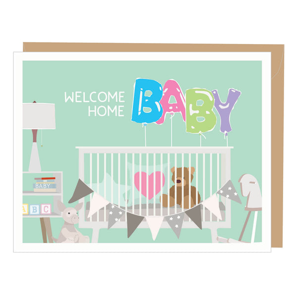 Welcome Home Baby Nursery, New Baby Card