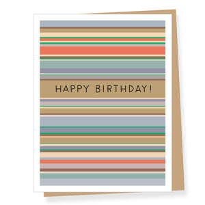 Modern Stripes, Birthday Card