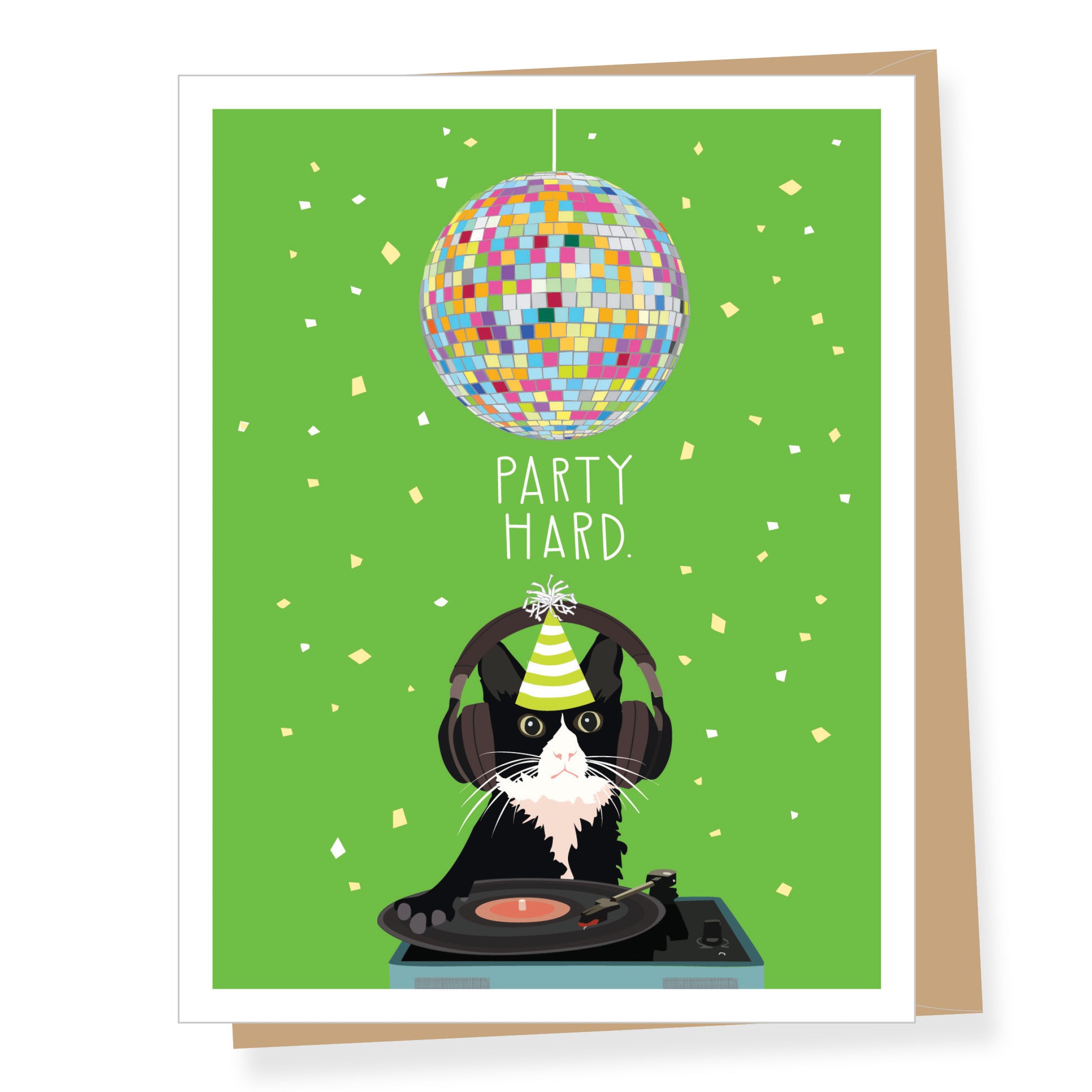 DJ Birthday Cat, Birthday Card