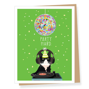 DJ Birthday Cat, Birthday Card