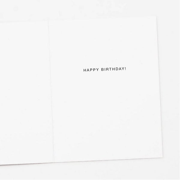Cat Floating with Balloons Birthday Card
