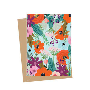 Mini Floral Blank, Folded Enclosure Card
