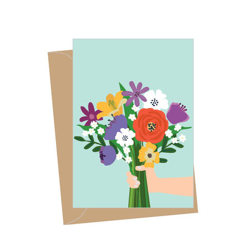 Mini Floral Bouquet, Folded Enclosure Card
