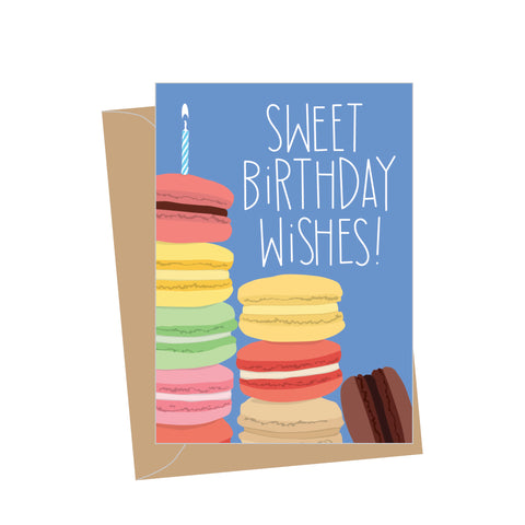 Mini Macaron Birthday, Folded Enclosure Card