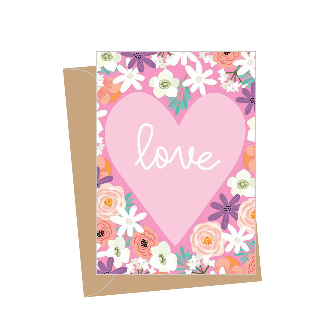 Mini Love Heart Love/Valentine Card, Folded Enclosure Card