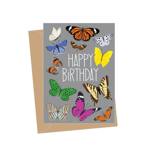 Mini Birthday Butterflies, Folded Enclosure Card