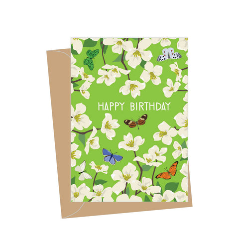 Mini Birthday Dogwood, Folded Enclosure Card