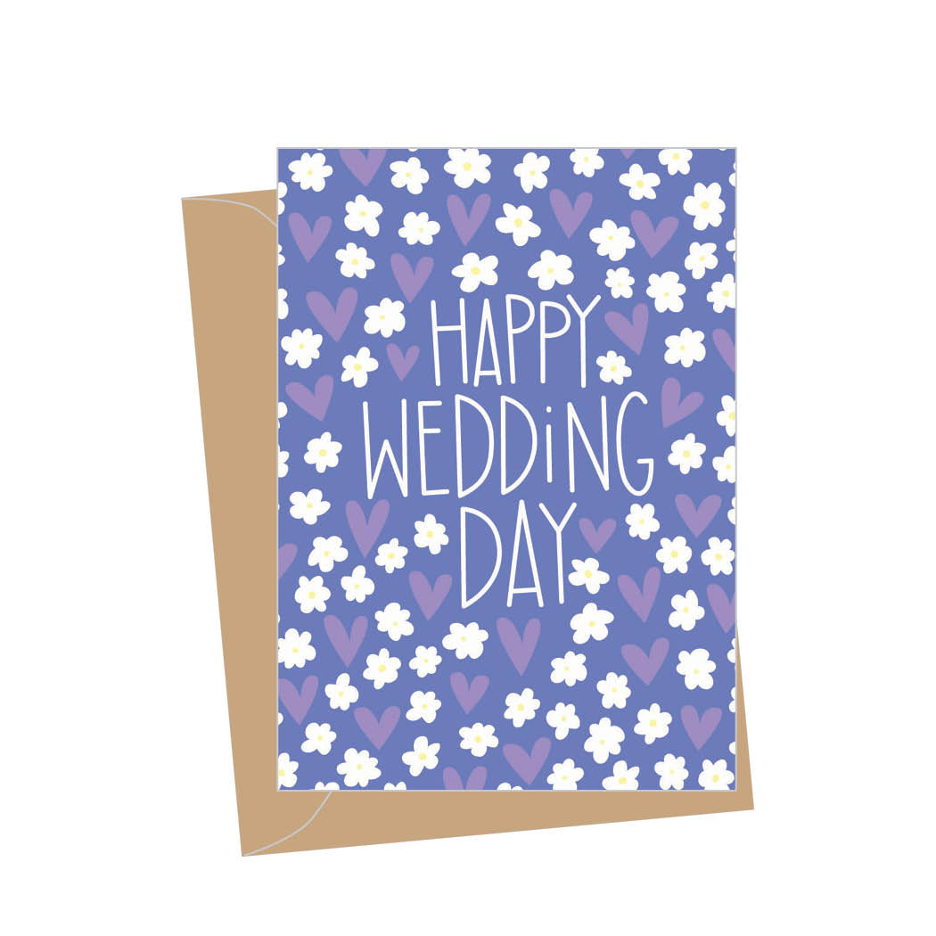 Mini Wedding Hearts + Flowers, Folded Enclosure Card