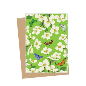 Mini Blank Dogwood, Folded Enclosure Card