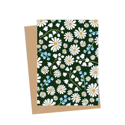 Mini Blank White Daisies, Folded Enclosure Card