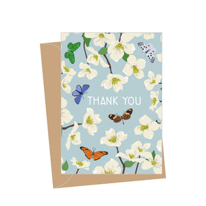 Mini Thank You Dogwood, Folded Enclosure Card