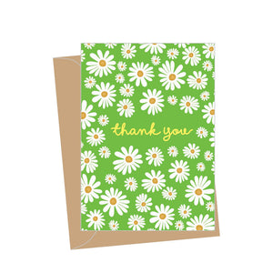 Mini Thank You White Daisies, Folded Enclosure Card