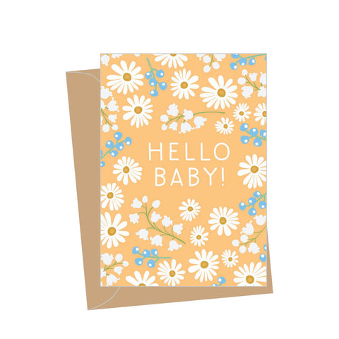 Mini New Baby White Daisies, Folded Enclosure Card