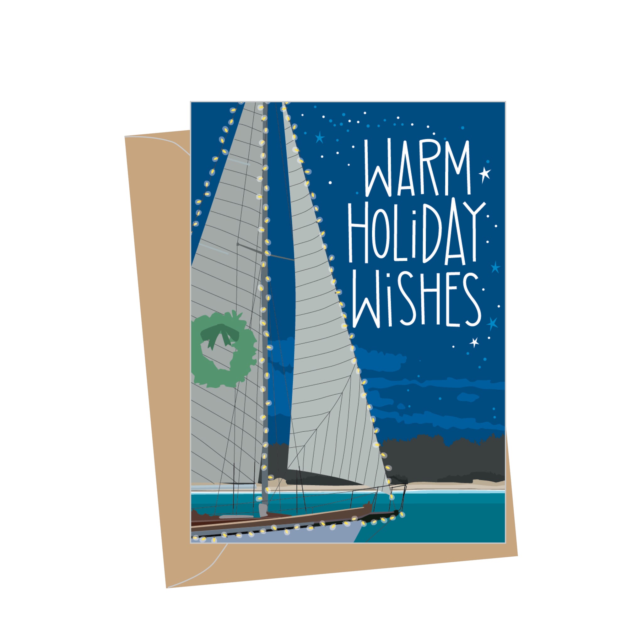 Mini Holiday Sailboat, Folded Enclosure Card