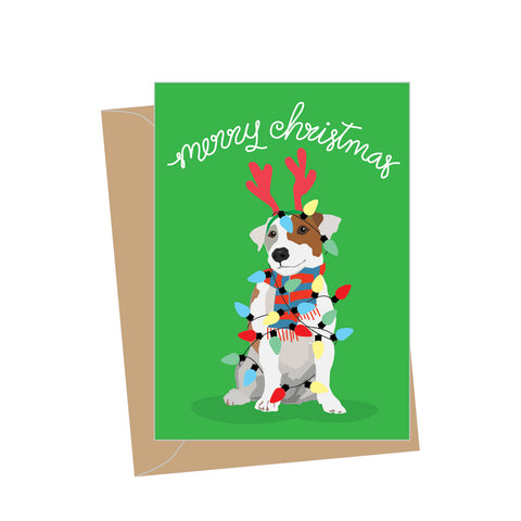 Mini Holiday Jack Russell, Folded Enclosure Card