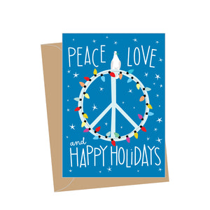 Mini Holiday Peace Sign, Folded Enclosure Card