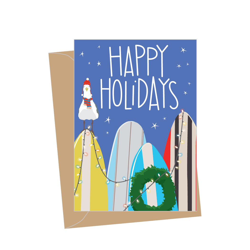 Mini Holiday Surfboards, Folded Enclosure Card