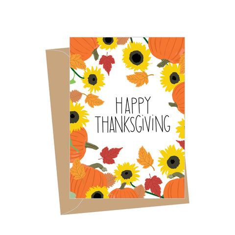 Mini Thanksgiving Sunflowers, Folded Enclosure Card