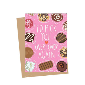 Mini Valentine Chocolates, Folded Enclosure Card