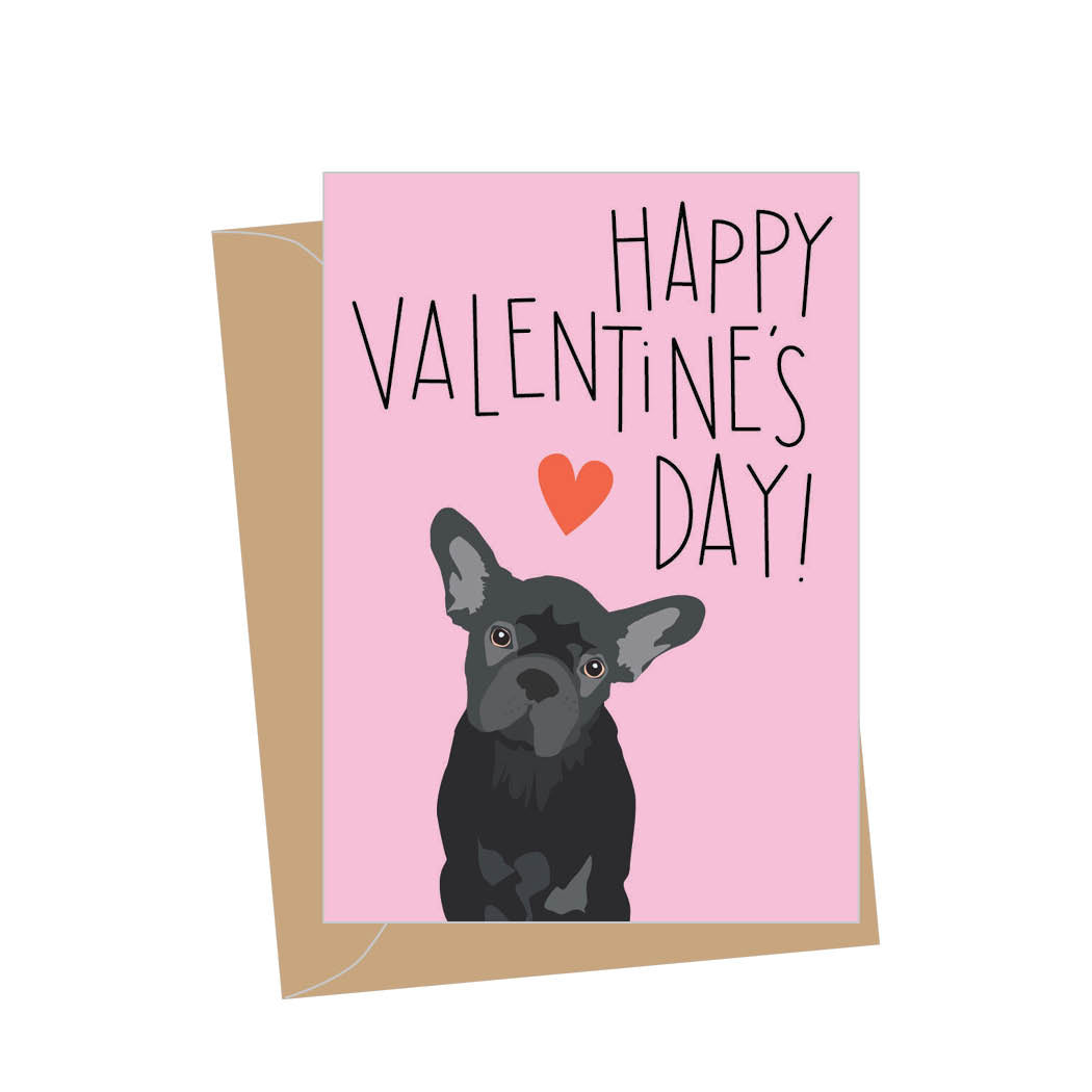 Mini Valentine Frenchie, Folded Enclosure Card