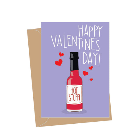 Mini Hot Stuff Valentine's Day Card, Folded Enclosure Card
