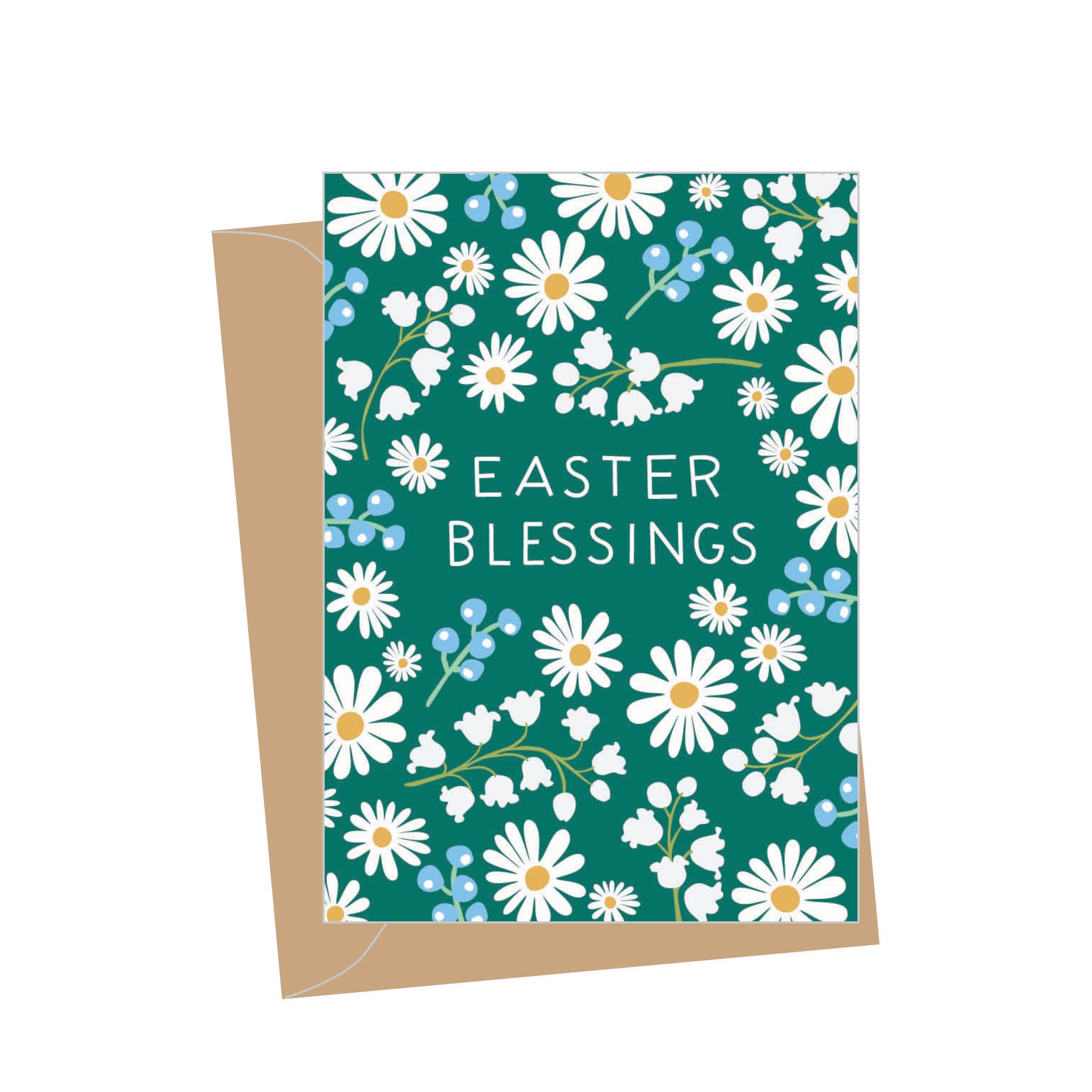 Mini Easter Blessings White Daisies, Folded Enclosure Card