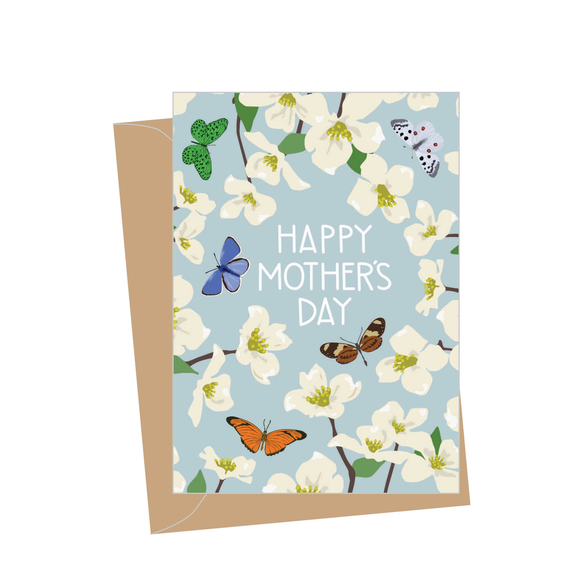 Mini Mother's Day Dogwood & Butterflies, Folded Enclosure Card