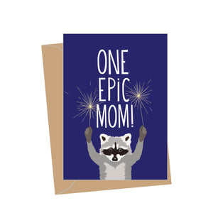 Mini Mother's Day Epic Raccoon, Folded Enclosure Card