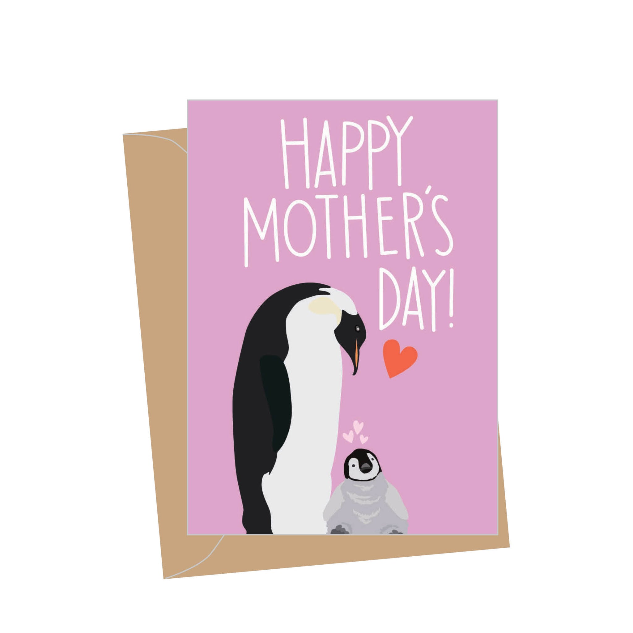Mini Mother's Day Penguins, Folded Enclosure Card